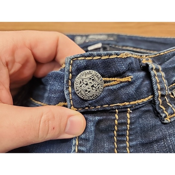 Silver Suki 27x31 Mid Super Skinny Stretch Women's Distressed Flap Pocket Jeans - Picture 4 of 14